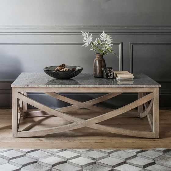 Lily Coffee Table with a Grey Marble Top